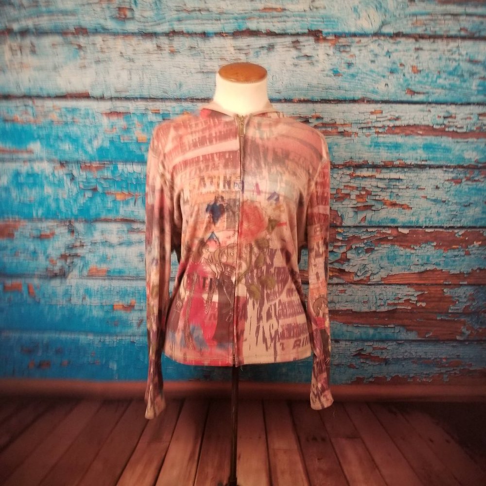 DB Sport Peach and Tan Vintage Hooded Jacket